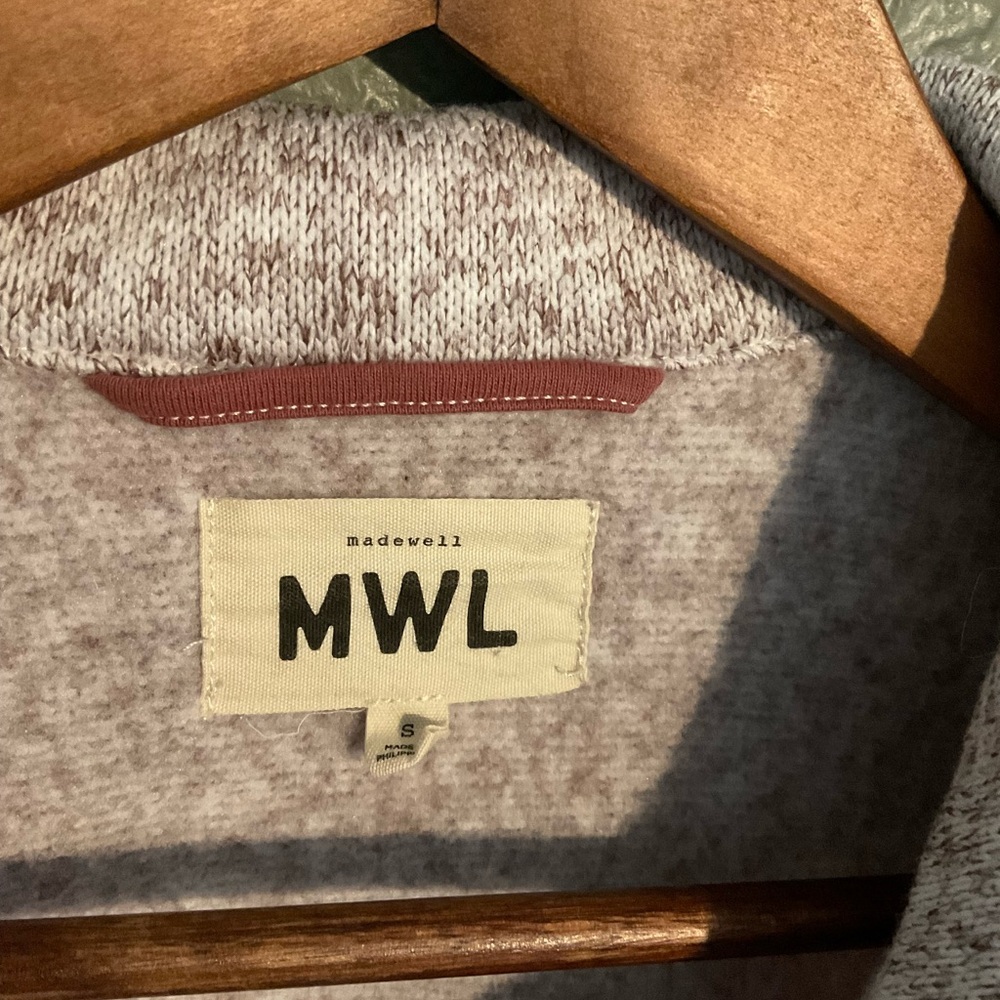 Madewell Heathered Light Gray Wool-Blend Button Jacket - Picture 4 of 8